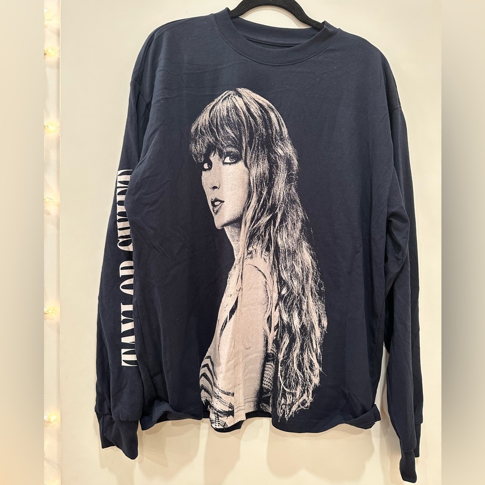 Taylor Swift Eras Tour Navy Long Sleeve T Shirt in sizes L & XL